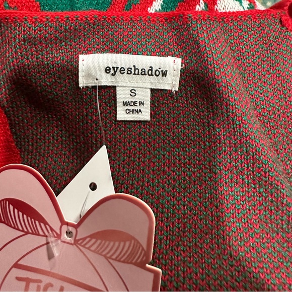 New Eyeshadow Ugly Christmas Ornament sweater Romper Junior /womens Small - Picture 4 of 5